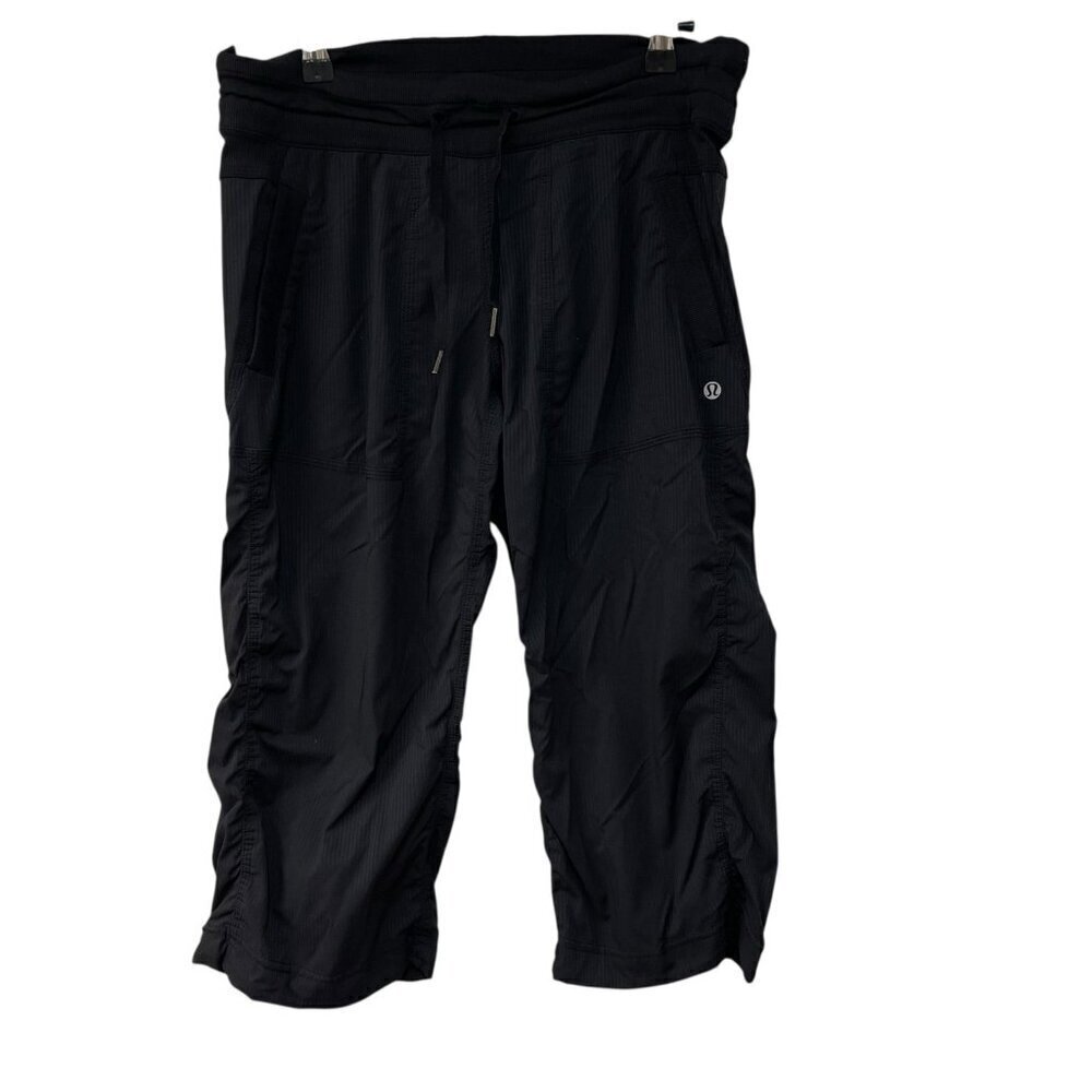 LULULEMON Dance Studio Crop Pants BLACK Capri Drawstring Yoga Women’s Size 6